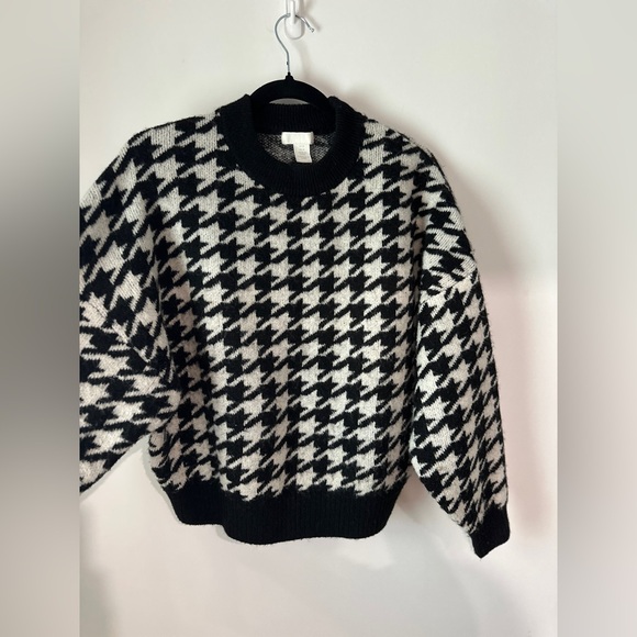 H&M Black and White Houndstooth Sweater size M - Picture 4 of 8
